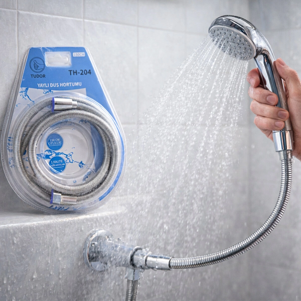 TUDOR TH-204 ( 150 CM UZUNLUK ) VAKUMLU YAYLU DUŞ HORTUM*50