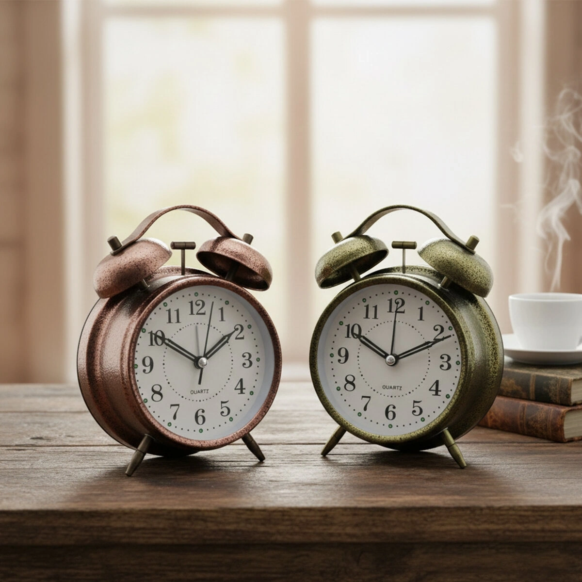 TWIN BELL ALARM CLOCK BGC-46 YUVARLAK MASA ÇALAR SAAT ( METAL KASA ESKİTME ) ( PİLLİ & IŞIKLI ) ( ÇAP: 10CM )*100