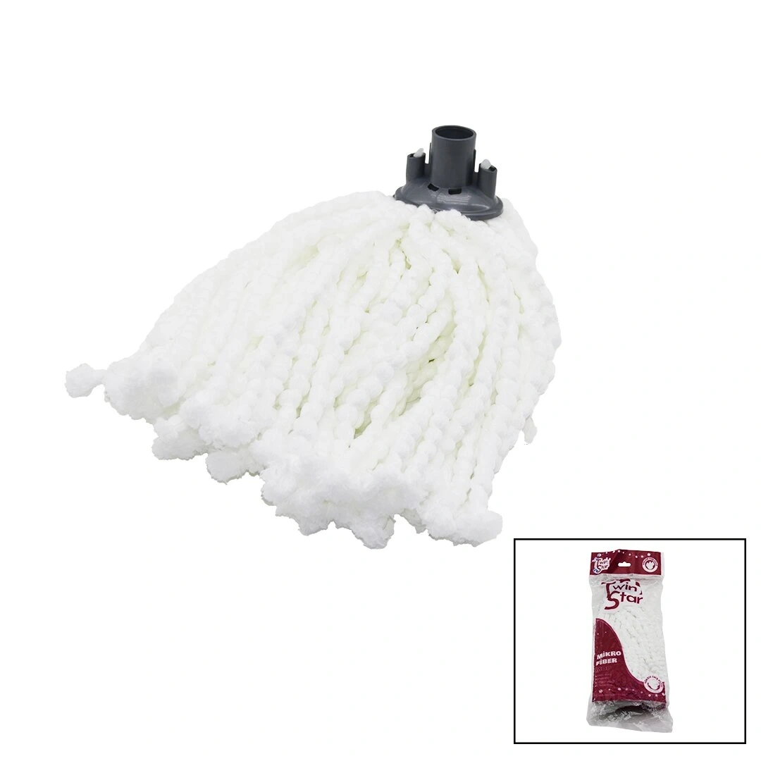 TWİN STAR  ( ÖRGÜLÜ İP ) PÜSKÜL ( BEYAZ ) MİKROFİBER MOP*48=K