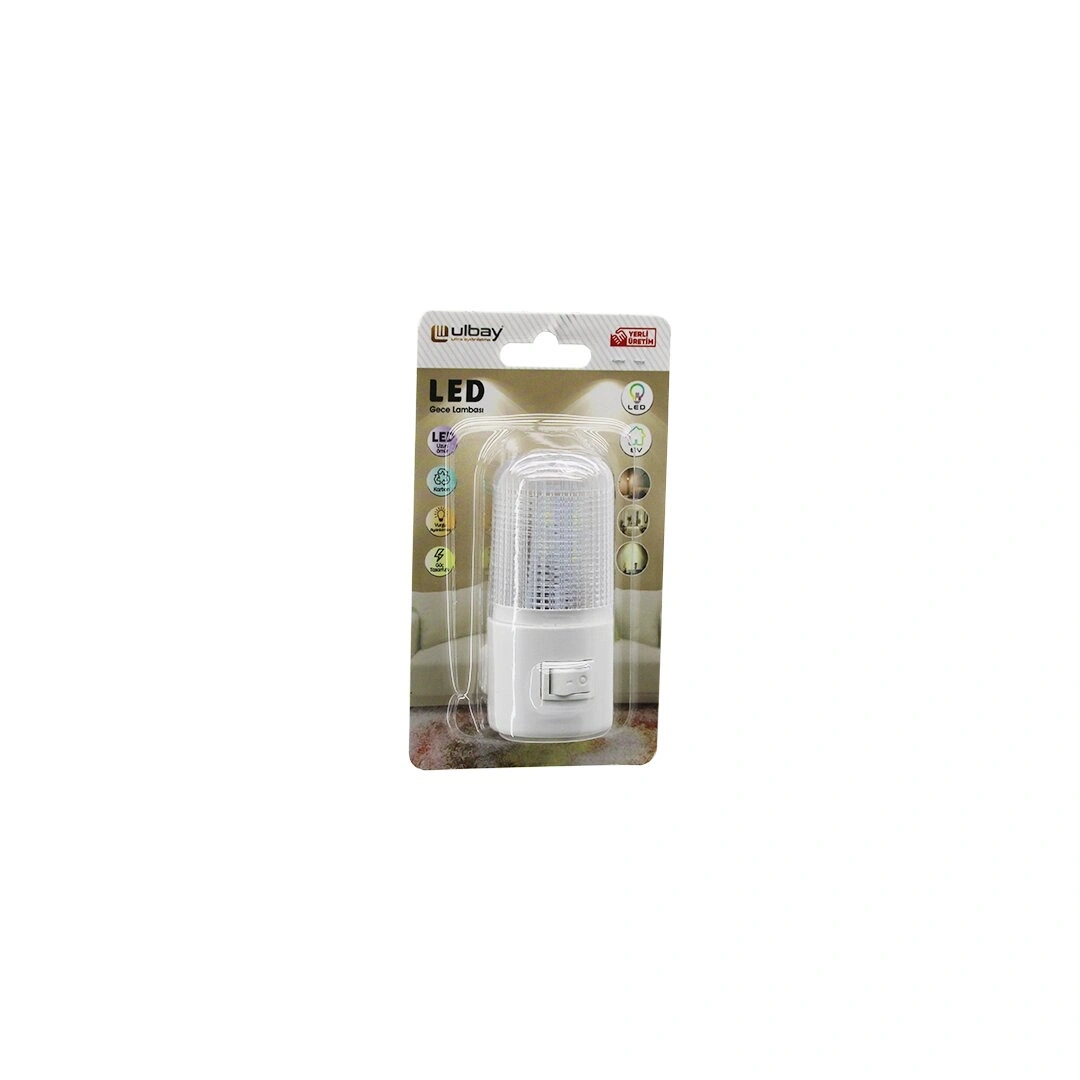 ULBAY GC-08 ULBAY ( 4 LEDLİ ANAHTARLI ) GECE LAMBASI*10X24