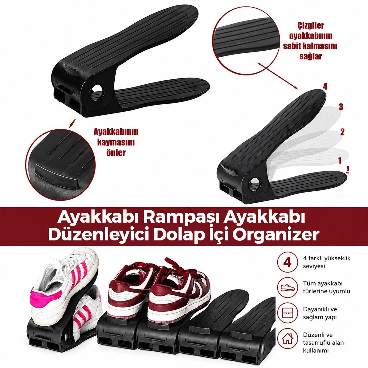 URVE UR-3631 ( 12X25CM) ( SİYAH PLASTİK ) AYAKKABI RAMPASI*6=K