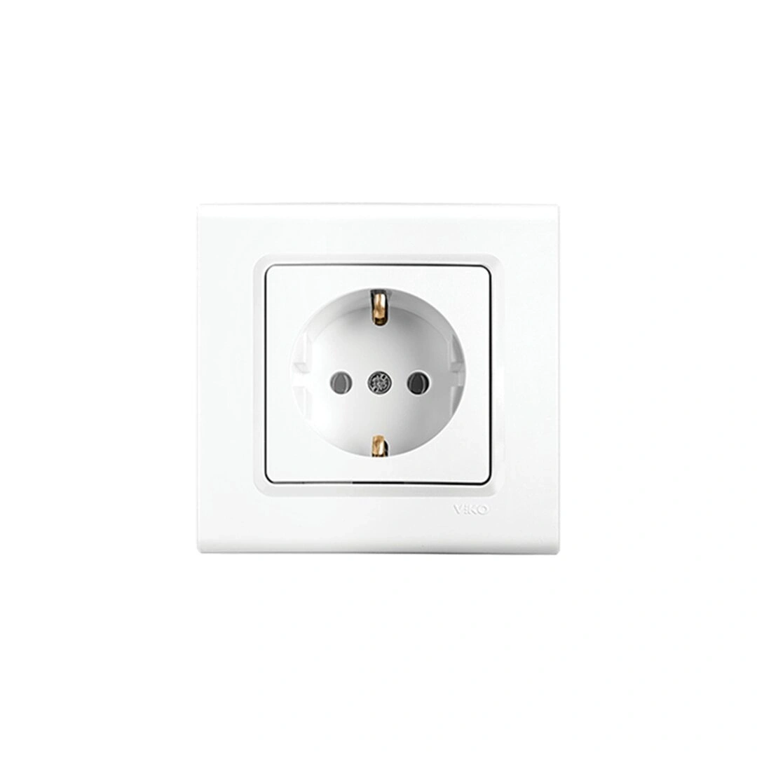 VİKO ( 9140 0008 ) LİNNERA S TOPRAKLI PRİZ ( BEYAZ ) ( ÇERÇEVELİ )*15X10