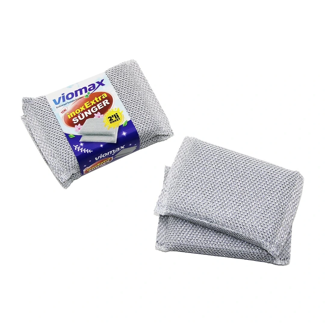 VİOMAX TM-785 ( 2PCS ) ( İNOX EXTRA ) TEMİZLİK & BULAŞIK SÜNGERİ*24X10