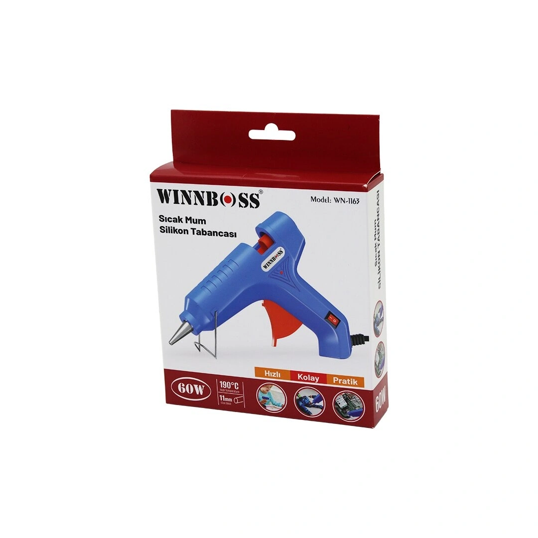 WINNBOSS WN-1163 ( 60W ) ( ANAHTARLI ) ( SICAK ) ( KALIN MUM ) SİLİKON TABANCASI ( 190℃ & 11MM )*70