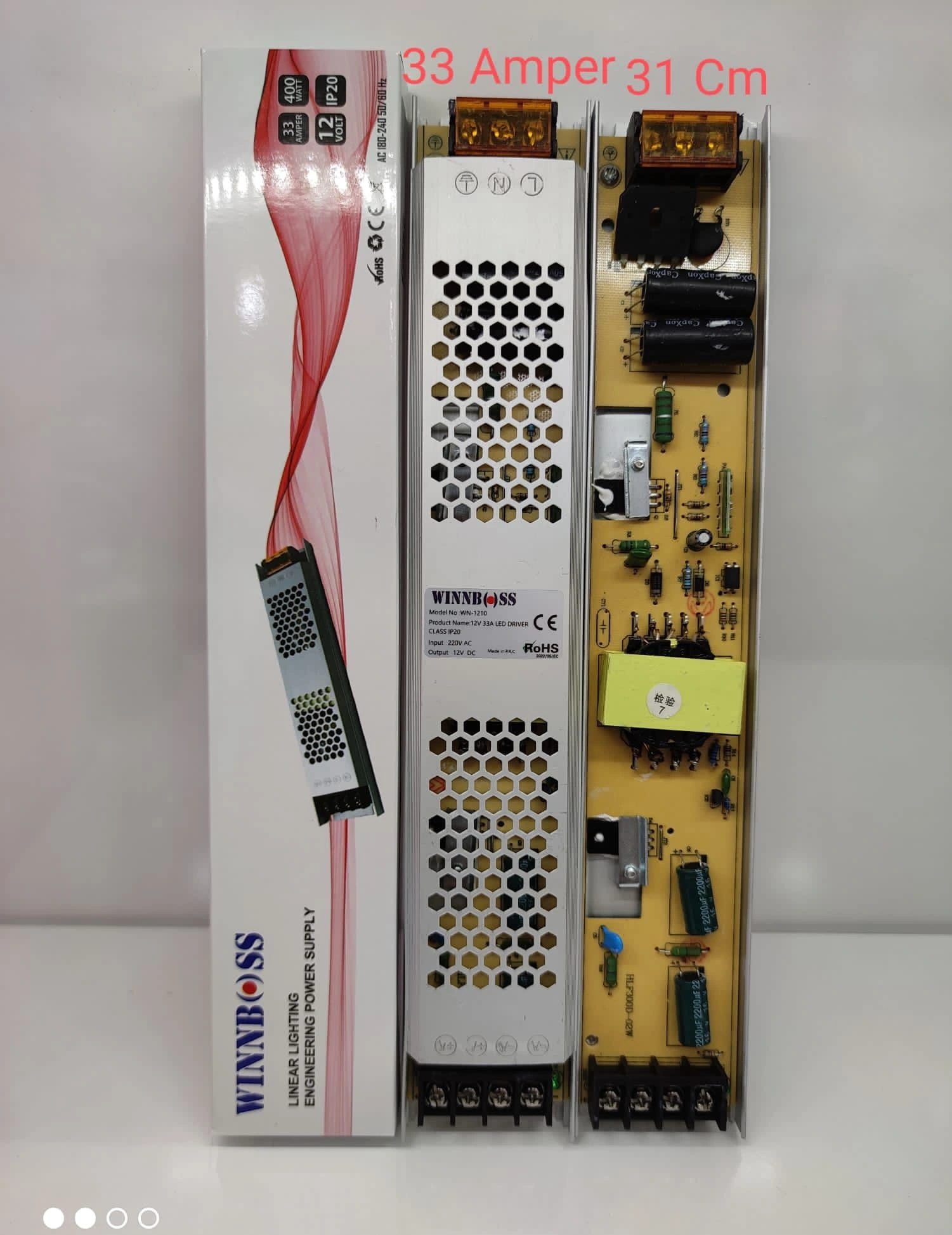 WINNBOSS WN-1210 ( 12V-33A-400W-IP20 ) ULTRA SLİM TRAFO*55