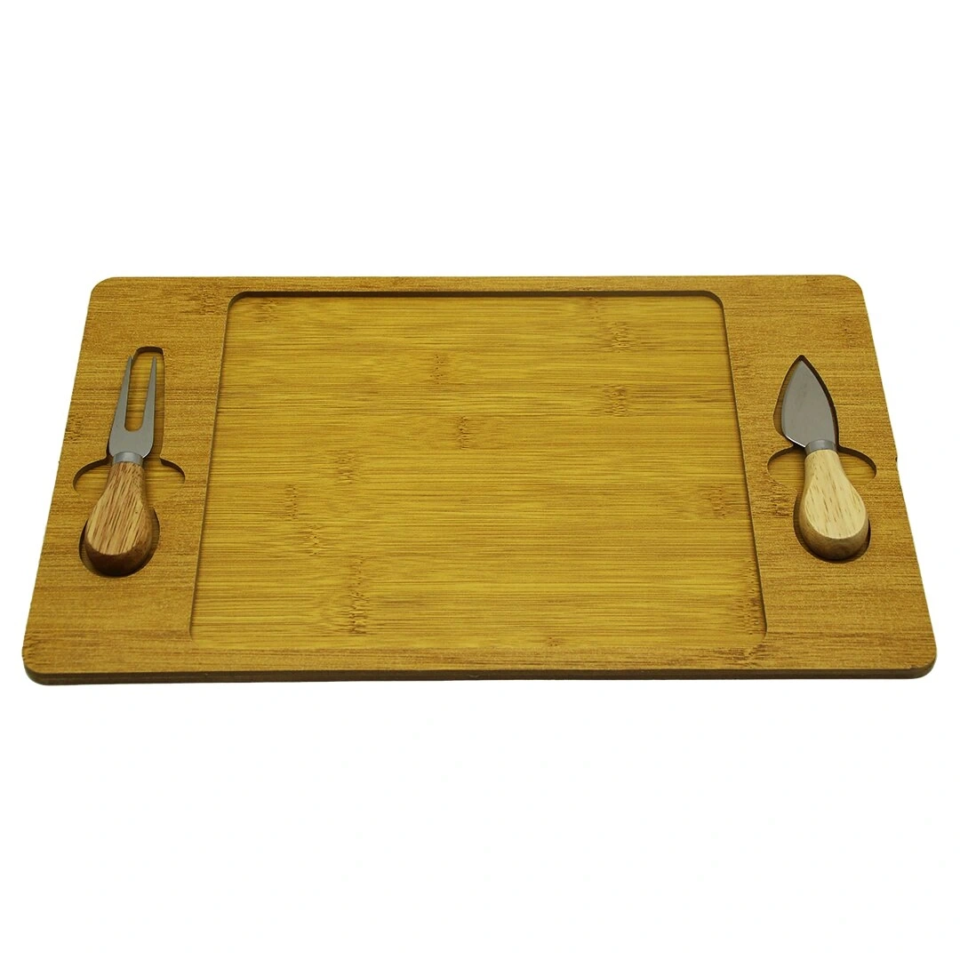WOODEN WARE BAYSA-1137 ( 40X24CM ) ( AHŞAP BAMBU ) KAHVALTI SUNUM TABAK ( 2 PEYNİR BIÇAK=AHŞAP SAPLI )*36
