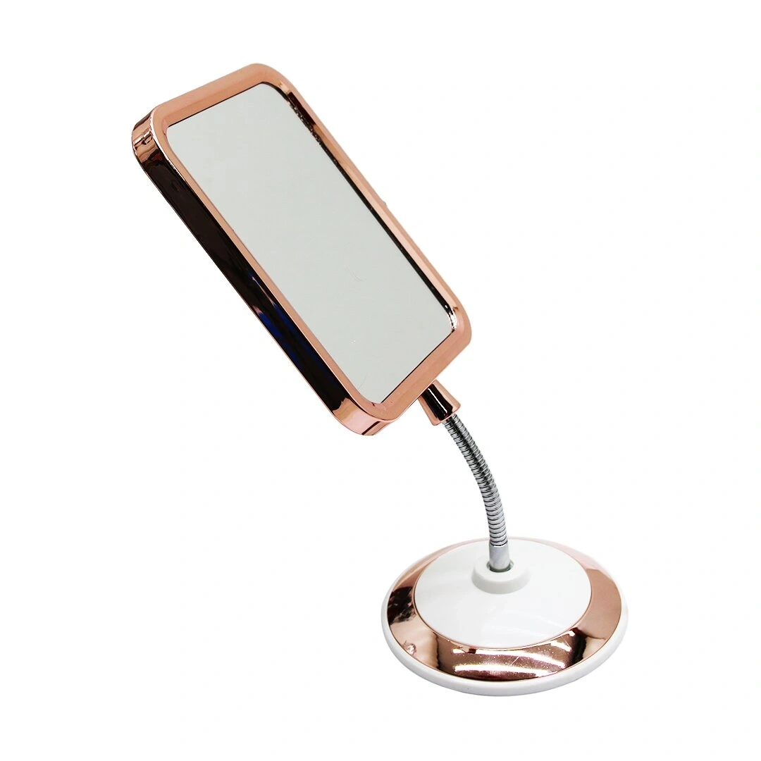 YAKUT-10677 ( D.DÖRTGEN ) MAKYAJ AYNASI ( ÇİFT TARAFLI & BÜYÜTEÇLİ ) ( SPİRALLİ YUVARLAK TABLA AYAKLI )*48