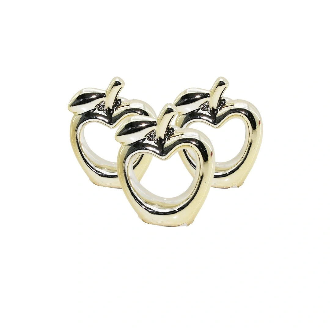 YAKUT-12455 ( KALPLİ & ELMA ) ( GOLD & SERAMİK ) BİBLO & DEKORATİF SÜS EŞYASI*24X1