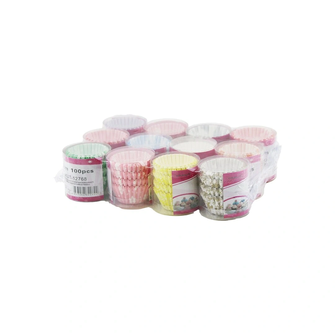 YAKUT-12768 ( 100PCS ) ( MİNİ MİNİ ) ( İNCE KAĞIT ) KEK KAPSÜLÜ*12X40