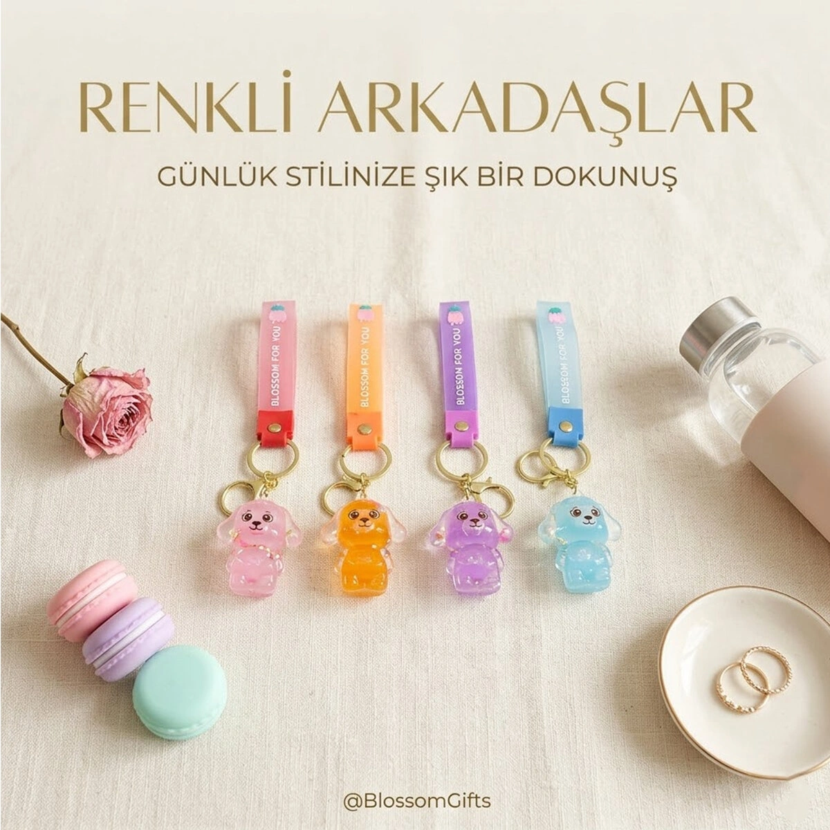 YAKUT-9598 ( SULU & FİGÜRLÜ ) MİKA KRİSTAL ANAHTARLIK ( GOLD KULP & KANCALI )*60X10