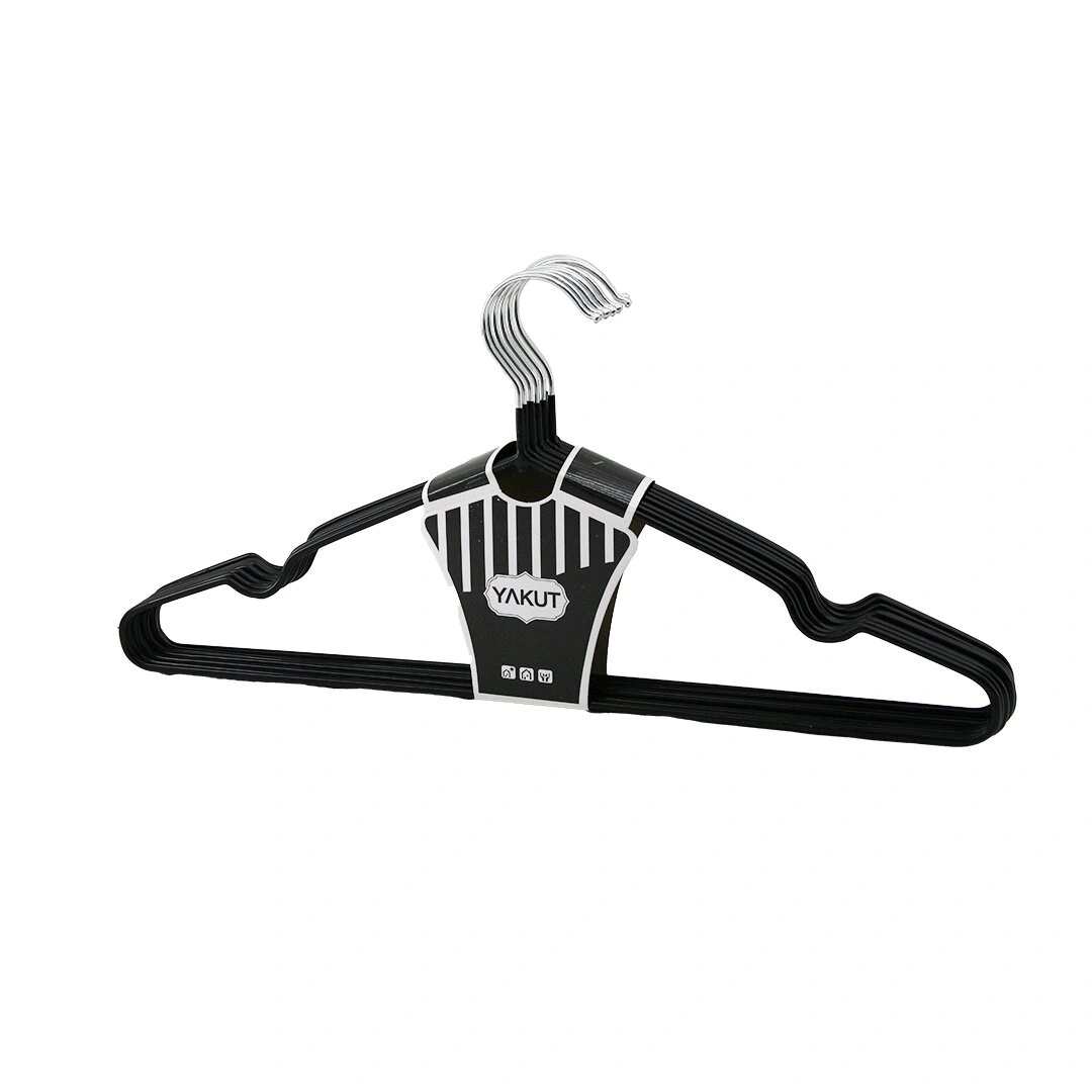 YAKUT ( SİYAH ) ( 10PCS ) ( SİLİKON KAPLAMALI ) METAL ELBİSE ASKISI*50