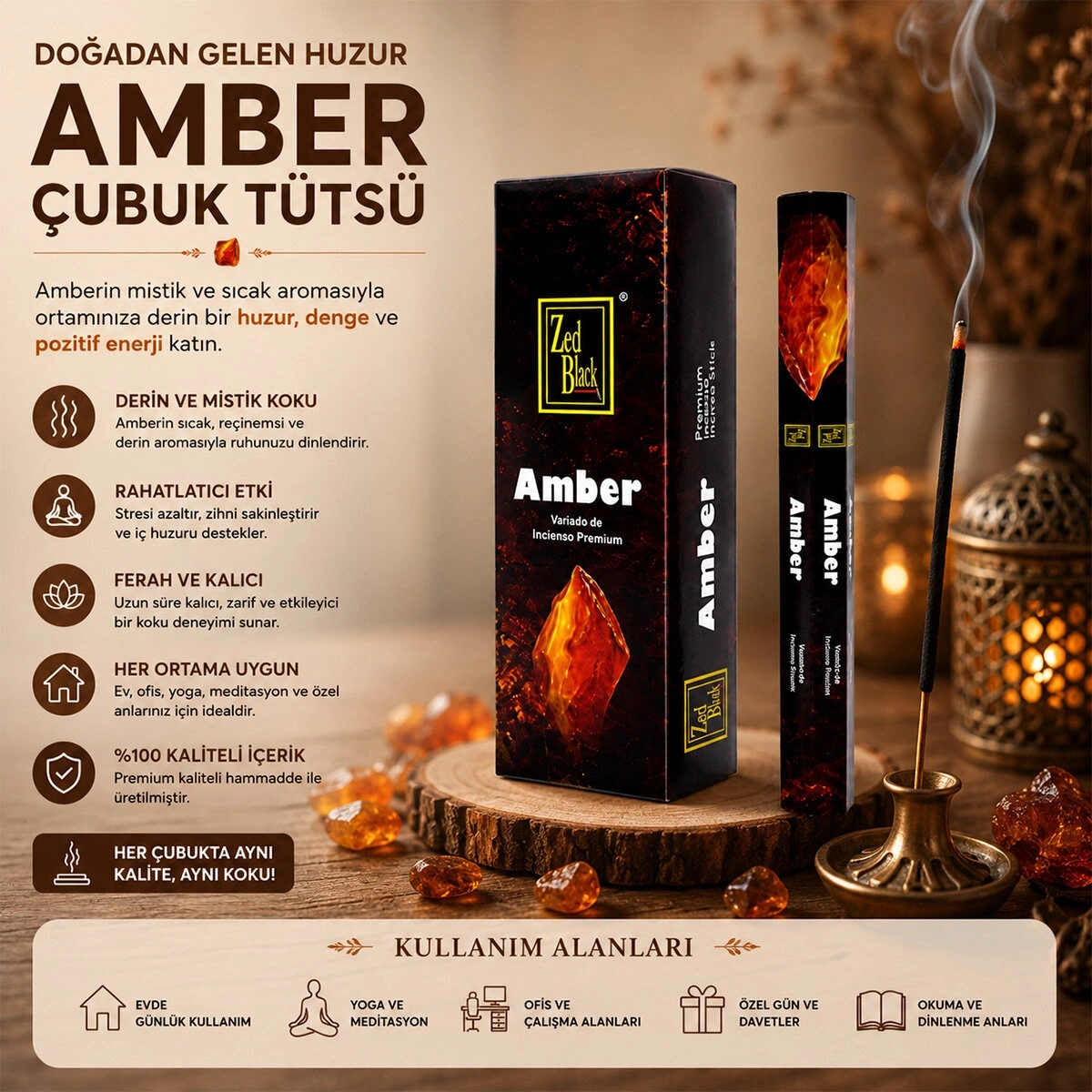 ZED BLACK ( AMBER ) ( ÇUBUK ) TÜTSÜ*6X50