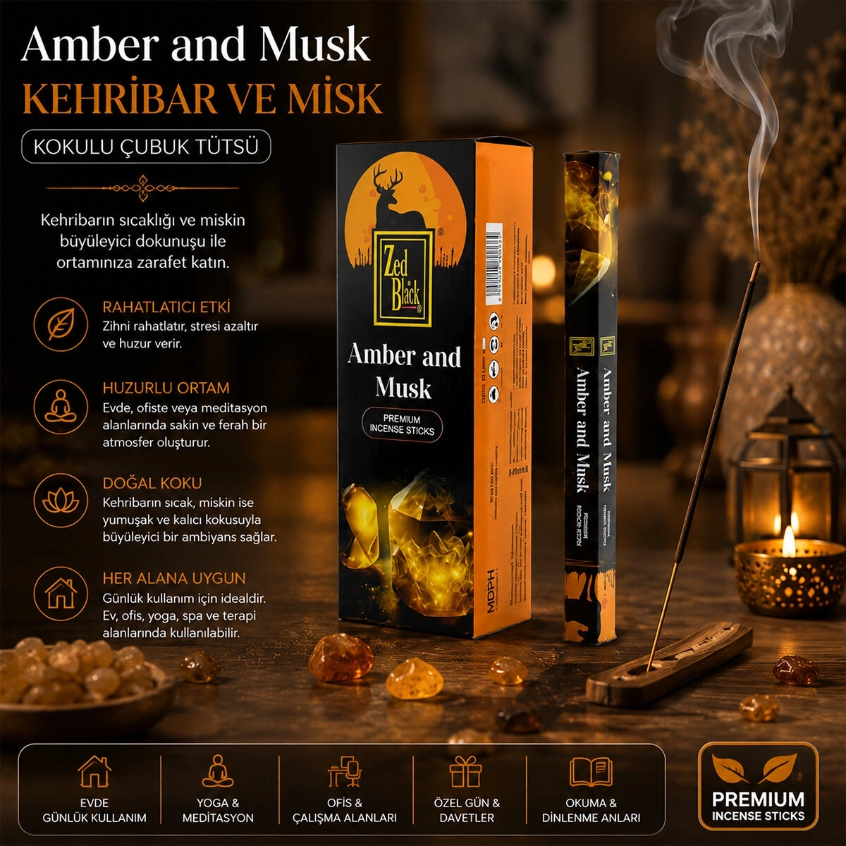 ZED BLACK ( AMBER & MUSK ) ( ÇUBUK ) TÜTSÜ*6X50