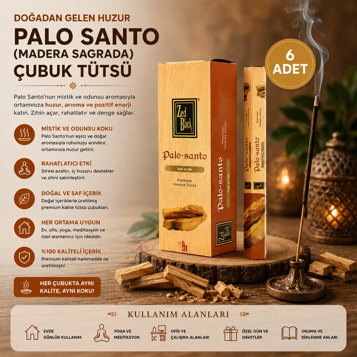 ZED BLACK ( PALO-SANTO & ODUNSU ) ( ÇUBUK ) TÜTSÜ*6X50