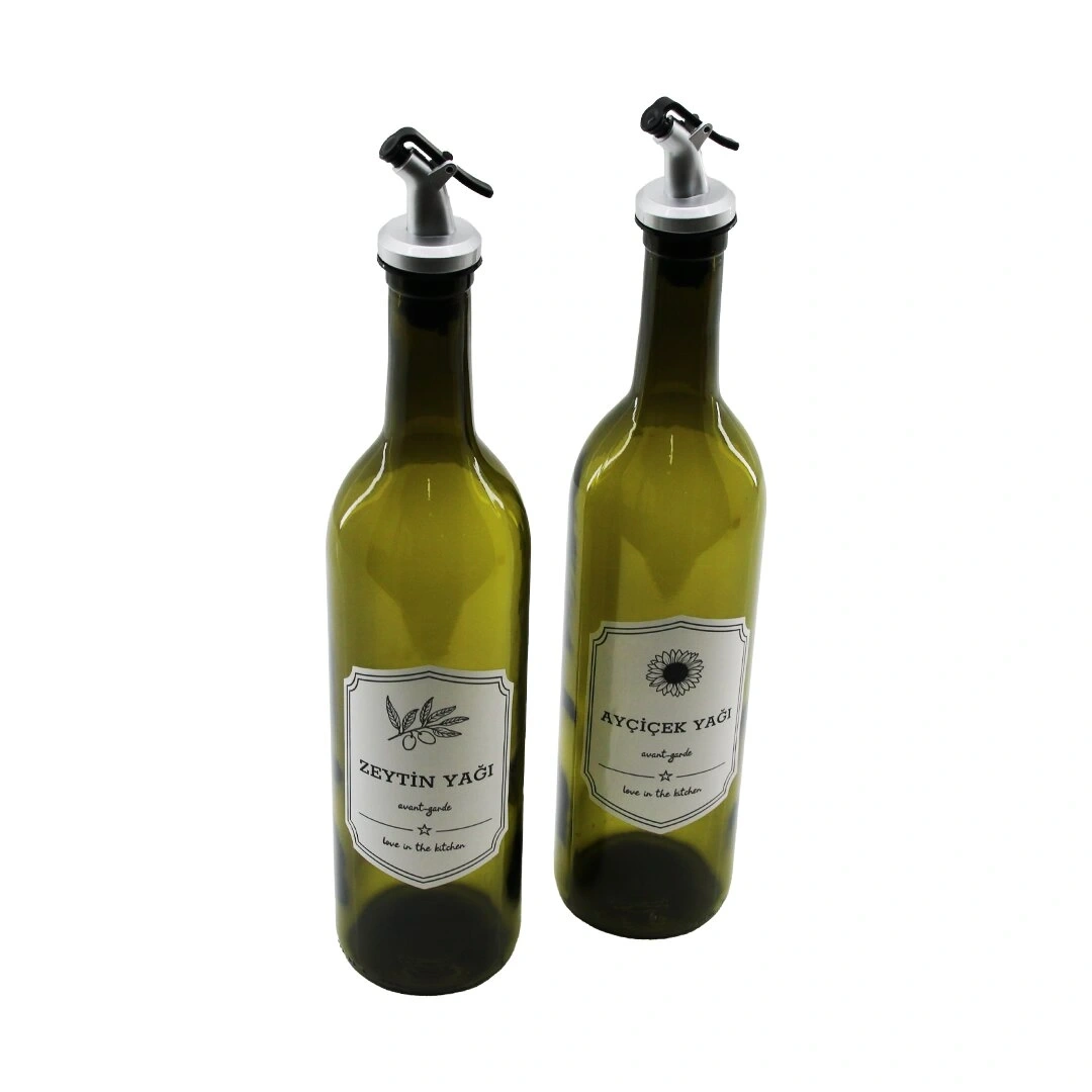 ZNC İNFLUX ZNC-001 ( YEŞİL ) ( CAM ) YAĞDANLIK ŞİŞE ( 750ML ) ( PLASTİK KİLİTLİ KAPAK )*24=K