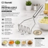 BAROTTİ DMR-2126 ( YAY ŞEKİL & ZİGZAG ) ( ÇAP : 9CM ) ( METAL SAPLI = 12CM ) ( METAL ) PATATES EZİCİ ( TOPLAM UZUNLUK : 23CM )*12X12