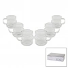 BAROTTİ DMR-8601 ( 6PCS ) ( 3 BOĞUMLU & ŞERİTLİ ) KAHVE YANI ( CAM ) BARDAK*40=K
