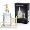 BAROTTİ DMR-9780 ( CAM ŞİŞE & 500ML ) ( BEYAZ METAL STAND & BEYAZ POMPA ) SIVI SABUNLUK SETİ*24