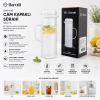 BAROTTİ DMR-9793 ( CAM KAPAKLI & ÇİZGİLİ DESEN ) CAM SÜRAHİ & BOROSİLİKAT ( 1200ML )*12=K