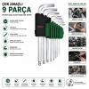 BOSCH-1 600 A03 2V1 ( 9PCS ) ( KROM ) ( UZUN & DÜZ ) ALYAN ( ALLEN ) ANAHTAR TAKIMI*1