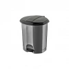 DÜNYA-01010-400&410 ( SİYAH & GRİ ) ( 5LT ) ( PEDALLI ) ÇÖP KOVASI PLASTİK ( 202X202X245MM )*12=K