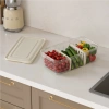 DÜNYA DP-07417-102 ( ŞEFFAF ) ŞEFFAF PLASTİK BUZDOLABI ORGANİZERİ KAPAKLI 6LT ( 3 BÖLMELİ ) ( 373X193X110MM )*24=K