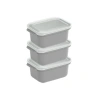DÜNYA DP-31262-999 ( D.DÖRTGEN ) ( 3PCS = 1000ML ) EASY KEEP SAKLAMA KABI ( RENKLİ PLASTİK & ŞEFFAF KAPAK )*12=K