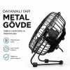 EVEREST EFN-482 ( USB ŞARJLI & METAL GÖVDE ) ( 14.5X7.5X15CM ) MİNİ MASAÜSTÜ FAN & VANTİLATÖR*24