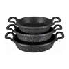 İBİCO ( 3PCS ) ( DÖKÜM ) ( SAHAN=ÇİFT KULP ) TAVA SET ( 18-20-22CM ) ( POŞETLİ )*15