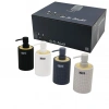 İBİCO İ21-054 ( YUVARLAK & KARE DESENLİ ) ( BAMBU & RENKLİ PLASTİK ) SIVI SABUNLUK ( 375ML )*12X4