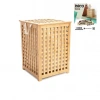 İBİCO İ21-084 ( KALIN AHŞAP BAMBU ) KİRLİ ÇAMAŞIR SEPETİ ( KUMAŞ ÇANTALI ) ( SEPET=45X45X62CM )*6