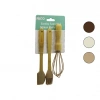 İBİCO İ22-026 ( 3PCS & MİNİ ) SİLİKON MUTFAK SETİ ( AHŞAP & BAMBU SAPLI ) ( ÇIRPICI & YUMURTA FIRÇASI & SPATULA )*12X6