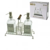 İBİCO İ22-144 ( 3PCS ) METAL STANDLI & CAM SIVI SABUNLUK SETİ ( AHŞAP TUTMALI & SÜNGERLİK)*24