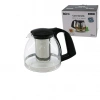 İBİCO İ22-353 ( 1100ML ) ( CAM ) DEMLİK ( ÇELİK SÜZGEÇLİ & PLASTİK KULP & KAPAK & KROM ÇERÇEVE )*48