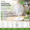 KİWİ 7625 ( 12 İNÇ ) MASA ÜSTÜ VANTİLATÖR ( 35W ) ( 5 KANAT & 3 KADEME HIZ & ÇAP: 30CM ) FAN*3=K