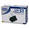 MAS-937 ( OMEGA KOLLU ) ( 51MM ) ÇELİK METAL KISKAÇ ( 12PCS ) KAĞIT CİLT KISKACI ( KISKAÇ )*1X24