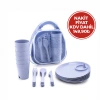 MİENCA MRD-473 CLEAN LİFE KSK-108 PİKNİK SETİ ( 32PCS ) PLASTİK RENKLİ (6-TABAK-6-BARDAK-6-ÇATAL6-KAŞIK-6-BIÇAK+( 2 BÖLMELİ PLS.ÇANTA)*12=K