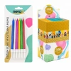 NEROX NRX-3016 ( 6PCS ) ( RENKLİ ) ( SÜS ) DOĞUM GÜNÜ MUMU ( BEYAZ PLASTİK TUTACAK )*24X20