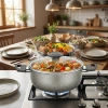 PAPİLLA FRED ( CASSEROLE ) ( 24 CM ) ( DERİN ) ( GRANİT TENCERE ) ( CAM KAPAK ) ( GRİ KIRÇILLI ) ( BRKT-705663 )*6=K