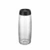 QLUX C-00343 GLASSLUX LINED ( JAR ) ( CAM ) KAVANOZ ( ÇİZGİLİ ) ( 1600CC ) ( SİYAH PLASTİK KAPAK=PENCERELİ ) 6=K