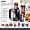 SİNBO SJ-3195 KATI MEYVE & SEBZE SIKACAK BLENDER SET ( 600W) ( 1000ML MEYVE SUYU HAZNESİ ) ( 2N1 )*2