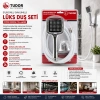 TUDOR TDR-253 MİLANO ( VAKUMLU & SİLİKON ) LÜKS DUŞ SETİ (DUŞ BAŞLIK=MİX) (SİLİKON HORTUM=1.5MT) (MAFSAL=3 KADEME)*50