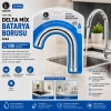 TUDOR TDR-285 ( KUĞU ) ( EVYE & LAVABO ) KISA DELTA MİX BATARYA BORUSU ( KROM KAPLAMA & VAKUMLU & SÜZGEÇLİ UÇ)*50