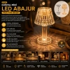 YAKUT-9878  KRİSTAL DAMLALI MUMLUK & MASA LAMBA ABAJUR MİNİ PİLLİ*24X20