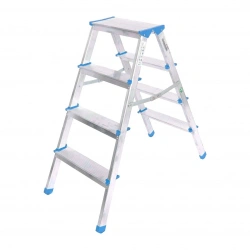 111 YÜZONBİR ( 4+4 ) ( ÇİFT BASAMAKLI ) ALÜMİNYUM METAL MERDİVEN ( YÜKSEKLİK = 92CM BAŞ GENİŞLİK = 8CM )*1