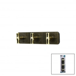 İBİCO İ17-006 ( 3 KOLLU= GOLD & ( T= Ꟶ ) YAPIŞKANLI PLS. ASKI ( MİKA KRİSTAL ŞEFFAF RENKLİ TABAN ) ( 3.5KG.TAŞIMA )*12X14