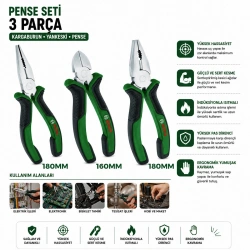 BOSCH-1 600 A02 C0S ( 3PCS ) PENSE SETİ ( 7 PENSE - 6 YAN KESKİ - 7 KARGABURNU ) ( 60 ± KESME SERTLİK )*1