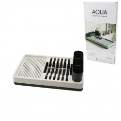 AQUA OM-0848 ( GRİ ) TEŞGAH ÜSTÜ BULAŞIKLIK ( TABAKLIK & KAŞIKLIK ) ( 26X42X12CM )*6=K