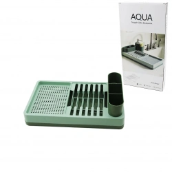 AQUA OM-0848 ( YEŞİL ) TEŞGAH ÜSTÜ BULAŞIKLIK ( TABAKLIK & KAŞIKLIK ) ( 26X42X12CM )*6=K