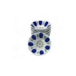 ASLAN-140M ( MAVİ BEYAZ ) ( MELAMİN ) ÇAY TABAK*25X20